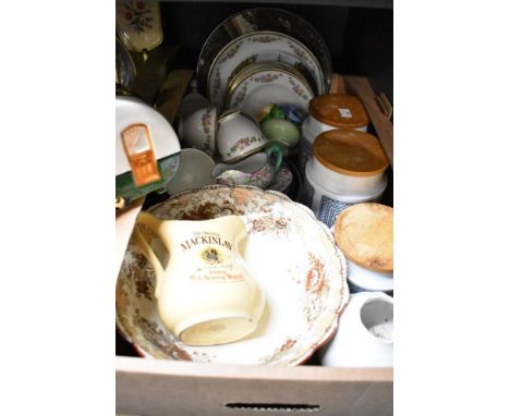 Three Hornsea 'Tapestry' coffee, tea and sugar caddies, a vintage novelty Caravan Club centenary money box designed by Tony C