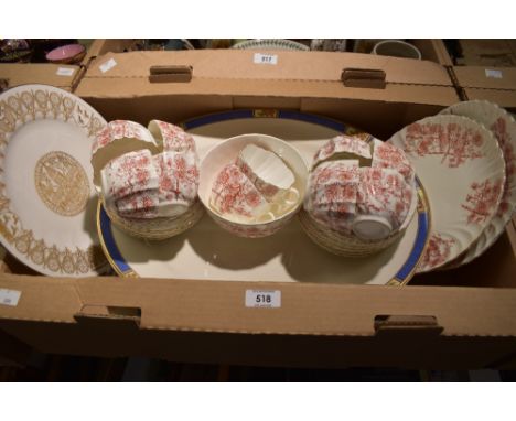 The Spode Canterbury Cathedral Plate 1170-1970 in presentation box, a large Allertons Ltd meat plate having a floral and coba