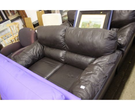 A leather two seater sofa 