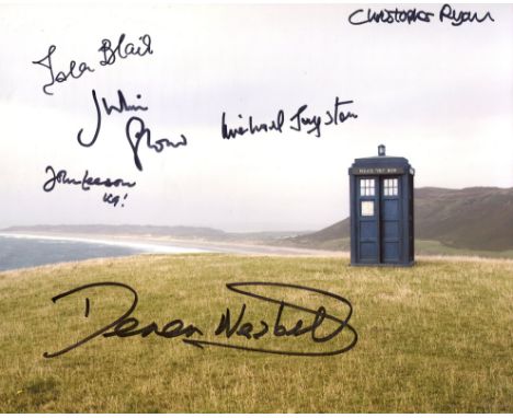 Doctor Who 8x10 photo signed by SIX stars of the series Isla Blair, Julian Glover, Derren Nesbitt, Michael Jayston, Christoph