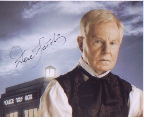 Dr Who Sir Derek Jacobi signed 10 x 8 inch photo.in character as the Master. Good condition Est.