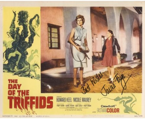The Day of the Triffids movie 8x10 scene photo signed by actress Janina Faye who starred in this 1962 horror movie as 'Susan'