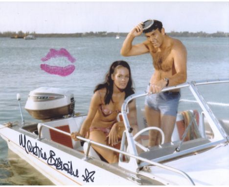 007 James Bond actress Martine Beswick signed and kissed Thunderball photo! She has actually kissed this making it a wonderfu