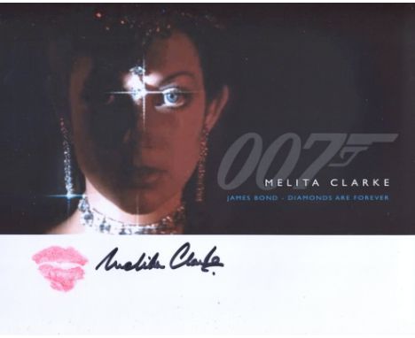 007 James Bond actress Melita Clarke signed and kissed Diamonds are Forever photo! She has actually kissed this making it a w