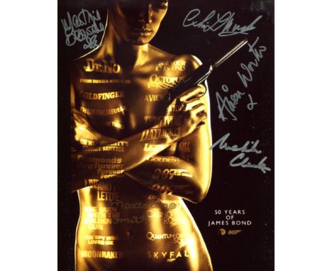 007 James Bond multi signed 8x10 photo signed by FIVE actors who starred in a Bond movie in Madeline Smith, Caroline Munro, M