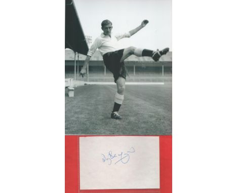 Danny Blanchflower signed 6x4 album page and two fantastic black and white photos picturing Tottenham Hotspur legend. Good co