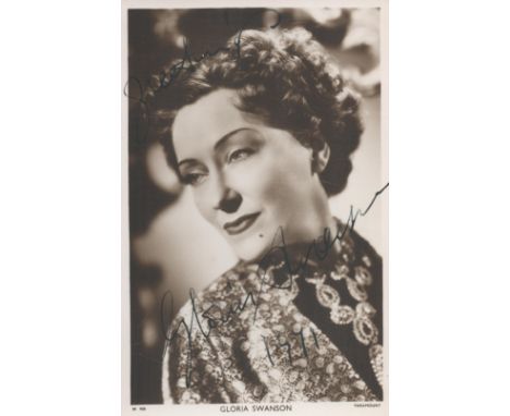 Gloria Swanson signed 6x4 vintage black and white photo. Gloria May Josephine Swanson (March 27, 1899 - April 4, 1983) was an