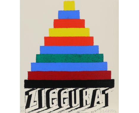 ‡ Joe Tilson RA (b. 1928) Ziggurat Signed and numbered 60/300 in pencil Screenprint in colours 28 x 23.8cm Unframed