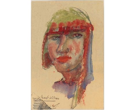 Gabriel van Schnell (Dutch act.1908-1946) Study of a woman in a Middle-Eastern headdress; and further portrait studies Nine, 