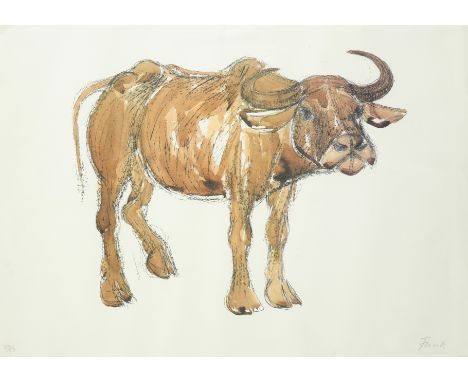 ‡ Dame Elisabeth Frink CH, DBE, RA (1930-1993) Water Buffalo Signed and numbered 26/50 in pencil Lithograph in colours 41.5 x