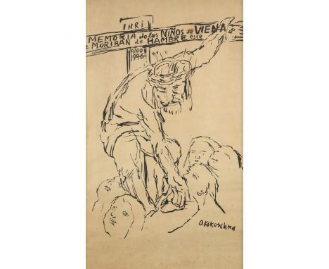 ‡ Oskar Kokoschka (Austrian 1886-1980) The Crucified Christ Helping the Hungry Children ('En Memoria de los Nonos de Viena') 