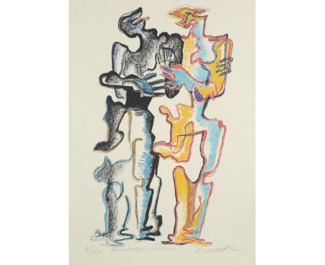 ‡ Ossip Zadkine (Russian/French 1888-1967) Hommage à Rodin Signed, titled and numbered 91/120 in pencil Lithograph 73.6 x 54.