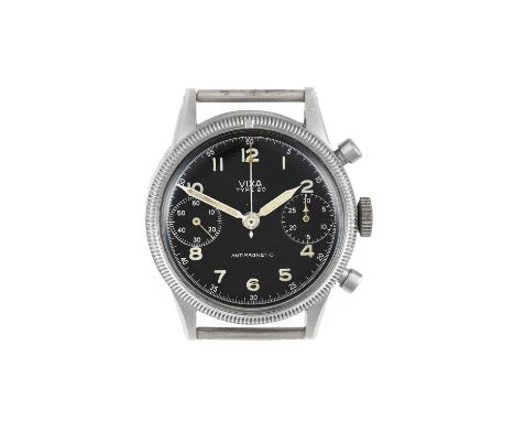 Vixa: A Rare French Military Pilots Type 20 Chronograph Wristwatch, signed Vixa, model: Type 20, 1954, (calibre 15) manual wo