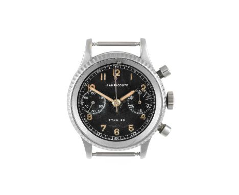Auricoste: A Rare French Military Type 20 Chronograph Wristwatch, signed J Auricoste, model: Type 20, 1954, (calibre Lemania 