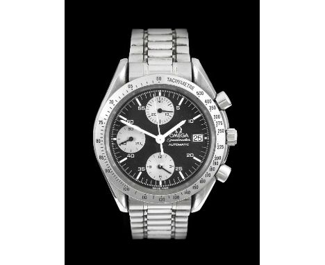 Omega: A Stainless Steel Automatic Calendar Chronograph Wristwatch, signed Omega, model: Speedmaster, circa 1992, lever movem