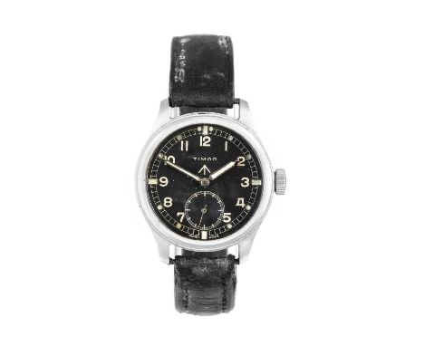 Timor: A World War II Military Wristwatch, signed Timor, know by collectors as one of "The Dirty Dozen", circa 1944, (calibre
