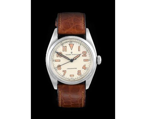 Rolex: An Unusual Stainless Steel Centre Seconds Semi "California Dial" Wristwatch, signed Rolex, model: Oyster Chronometre, 