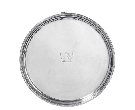 A George III Provincial Silver Waiter,  by Robert Cattle and James Barber, York, 1807 circular and on three tapering panel fe