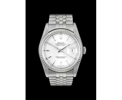 Rolex: A Stainless Steel Automatic Calendar Centre Seconds Wristwatch, signed Rolex, Oyster Perpetual, Superlative Chronomete
