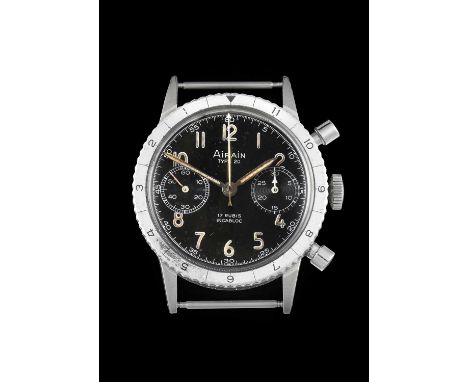 Airain: A Stainless Steel Chronograph Wristwatch, signed Airain, model: Type 20, 1960's, (calibre Valjoux 222) manual wound l