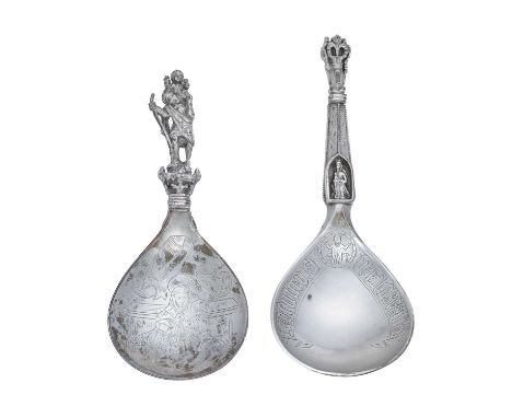 Three Norwegian Silver Spoons,  Two by Marius Hammer, Bergen, Late 19th Century, One Attributed to Marius Hammer in the 17th 