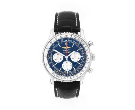 Breitling: A Stainless Steel Automatic Calendar Chronograph Wristwatch, signed Breitling, Chronometre, model: Navitimer B01, 