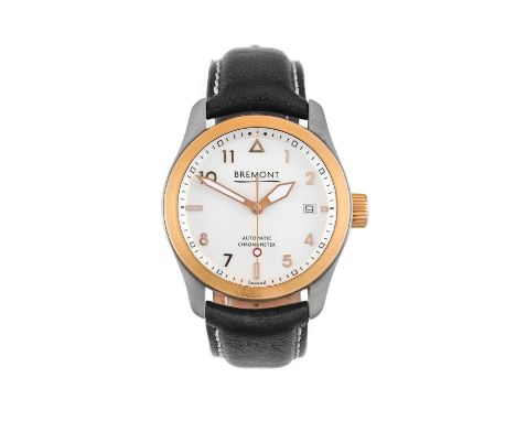 Bremont: A Steel and Rose Gold Automatic Calendar Centre Seconds Wristwatch, signed Bremont, Chronometer, model: Solo 37-RG, 