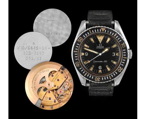 Omega: A Rare British Royal Army Military Issue Automatic Centre Seconds Wristwatch, signed Omega, model: Seamaster 300 "Big 