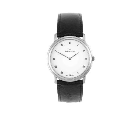 Blancpain: A Stainless Steel Ultra Thin Wristwatch, signed Blancpain, model: Villeret, ref: B0021, 1990's, (calibre 21) manua