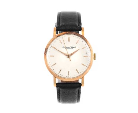 IWC: An 18 Carat Gold Centre Seconds Wristwatch, signed International Watch Co, Schaffhausen, circa 1958, (calibre 89) manual