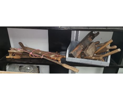 A large moulding plane and other tools 
