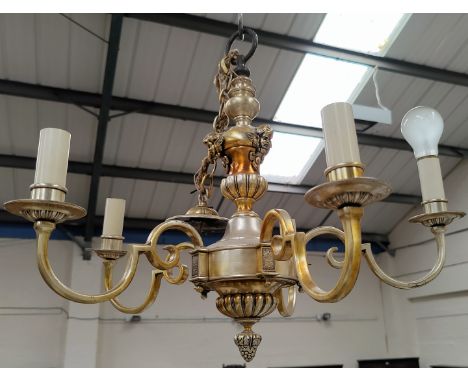 A classical style gilt light fitting with 4 branches 