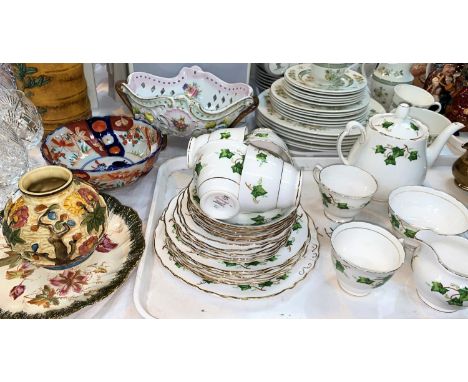 A Colclough tea service; a Meissen style encrusted bowl; other pottery including 3 Boddington's commemorative mugs&nbsp;