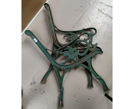 A p air of Victorian style cast metal bench ends 
