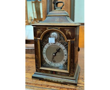 A Georgian style mantel clock in chinoiserie case 