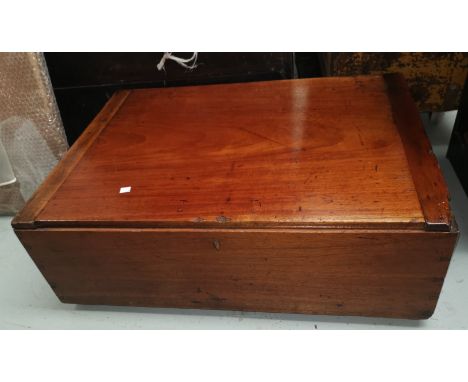 A wooden military ammunition box with 