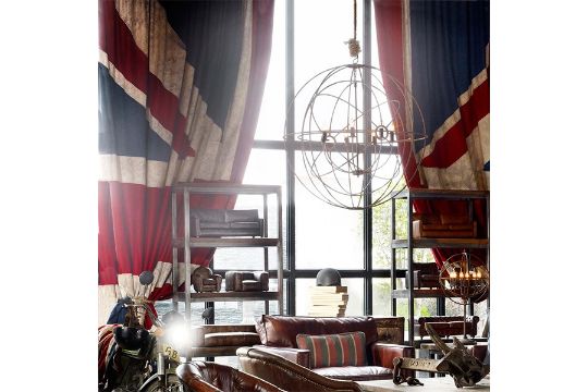 Curtains Vintage Union Jack 380 X300 One Pair 380 X 600 X 0 1cm