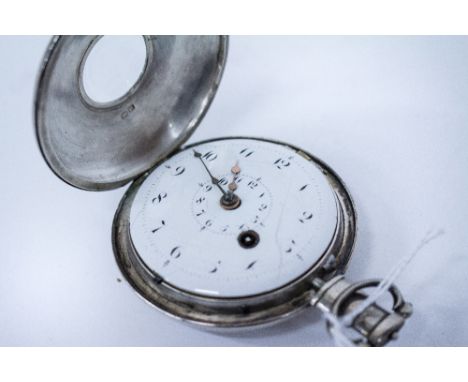 A SILVER CASED WATCH  marked London 1807 and indistinct makers mark, inscribed Hutch & Son of London number 230, with white e