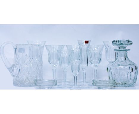 A SELECTION OF BACCARAT CRYSTAL TO INCLUDE: MALMAISON CUT GLASSES to include a sherry glass, champagne flute, a selection of 
