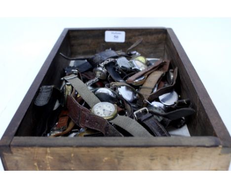 A COLLECTION OF VINTAGE GENTLEMAN'S WRIST WATCHES to include Ingersoll, Timex, Smith's, Anker etc (as found, a quantity)