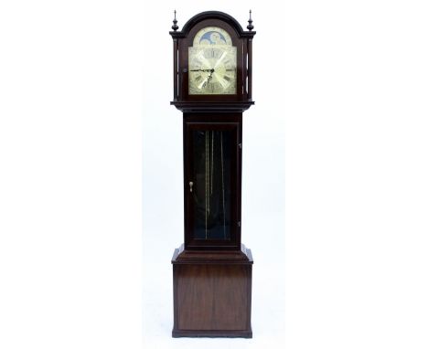 A MODERN LONGCASE CLOCK with moon phase and three train movement, striking the quarter hours 46cm wide x 188cm high