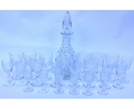 A SELECTION OF THOMAS WEBB GLASSWARE to include decanter, sherry glasses, liqueur glasses etc