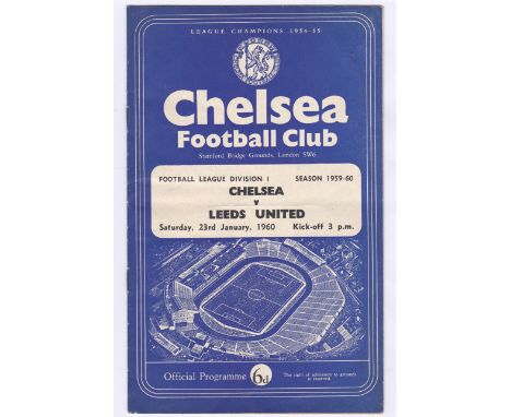 Chelsea v Leeds United 1960 January 23rd Div. 1 horizontal crease 