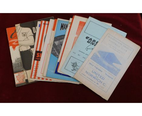 Programmes - Assorted Norwich City (aways) Carlisle (LC) 1962-1963-Lincoln City 1960-1961-Notingham Forrest (FAC) 1964-1965-L