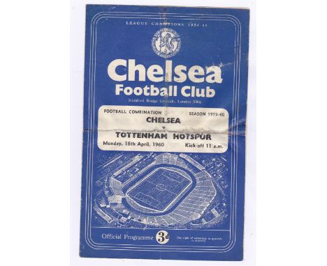 Chelsea v Tottenham Hotspur 1960 April 18th Combination horizontal &amp; vertical creases