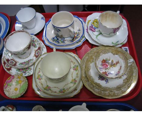 Foley "Broadway" Trio, Hammersley China trio, Adams trio etc:- One Tray