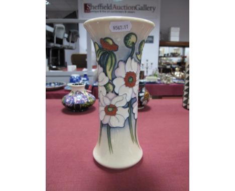 A Moorcroft Pottery Vase, painted in the Anemone Wild Swan pattern, signed by the designer Rachel Bishop, numbered edition 20