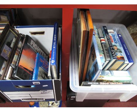 RAF and Flight Related Books, including Robert Taylor, Supermarine Spitfire, Target England; together with military prints, c