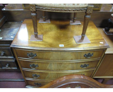 Reprodux Mahogany Bow Fronted Chest of Four Drawers, on bracket feet, 78cm wide.