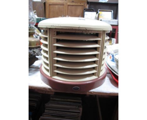 An HMV Art Deco Electric Heater, modelled as an Odeon style speaker.